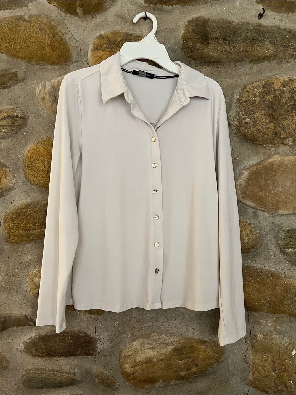 Tommy Hilfiger Cream Button-Down Long-Sleeve Shirt